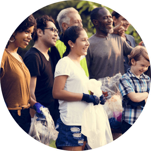 a group of people in a crowd