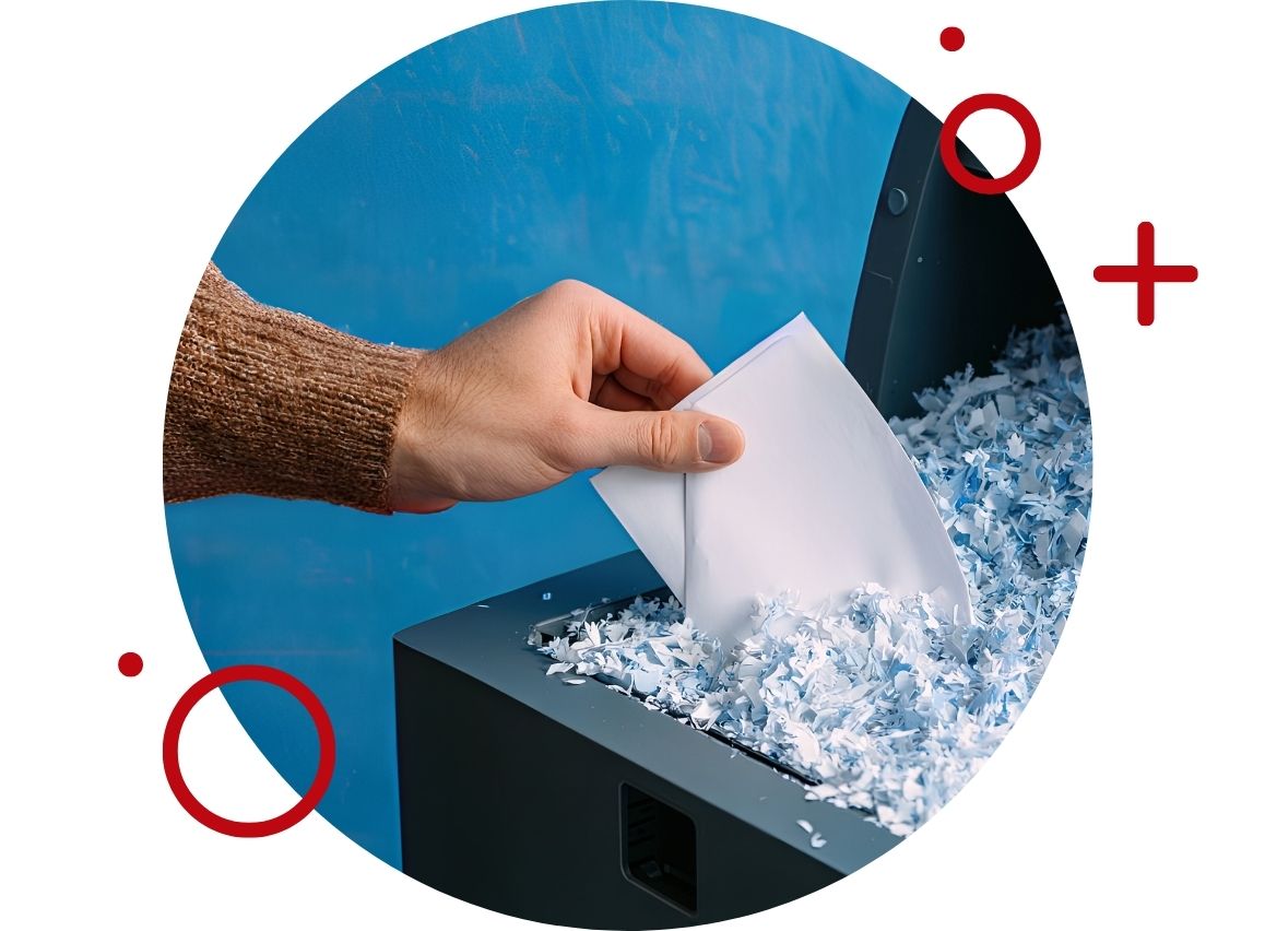 Paper Shredder Blue Background