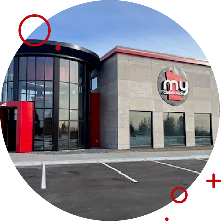 exterior.png My Credit Union Rosemount location exterior building with logo