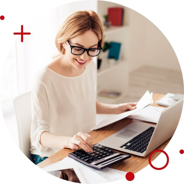 a young woman working on her laptop