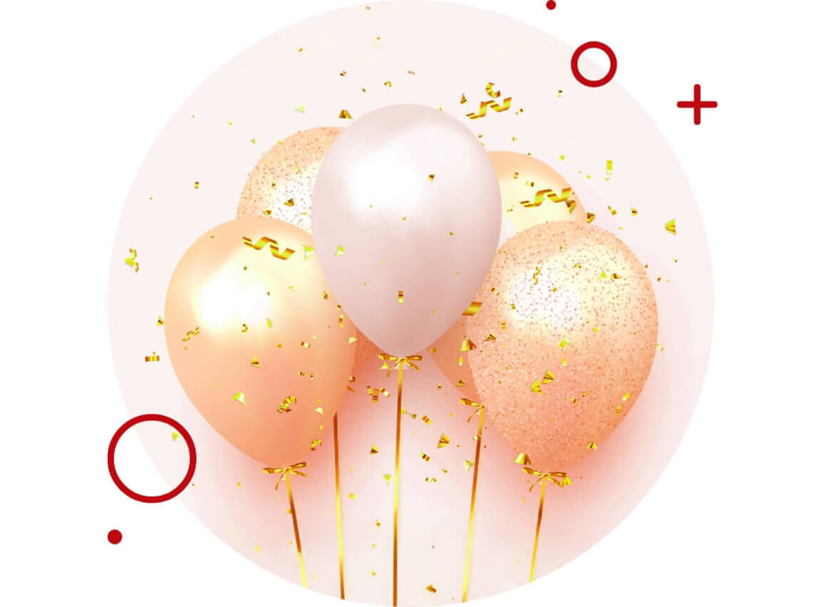 balloons signifying a celebration