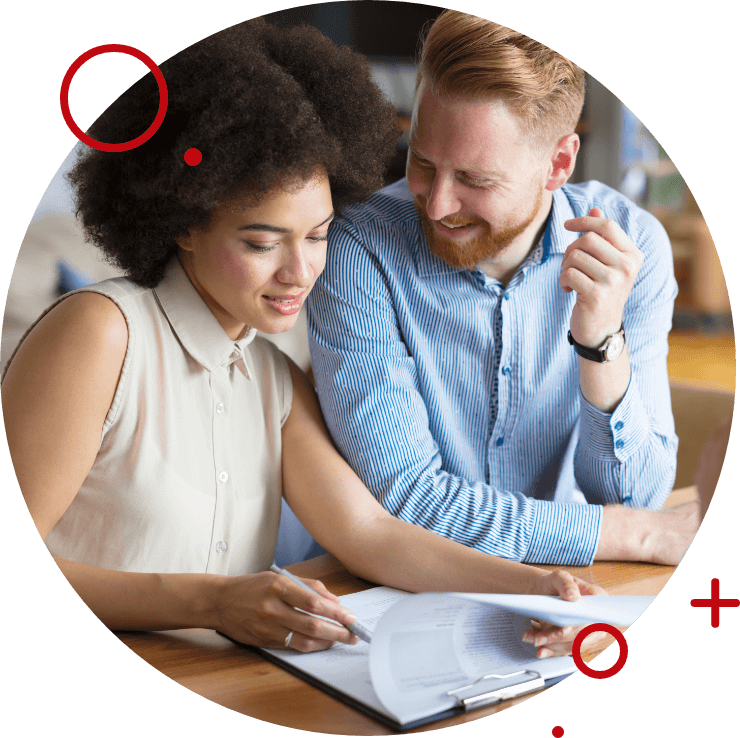 a couple looking through paperwork